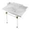 Kingston Brass 36 Carrara Marble Console Sink with Acrylic Legs, Marble WhiteBrushed Brass LMS3630MA7 - alternate 1
